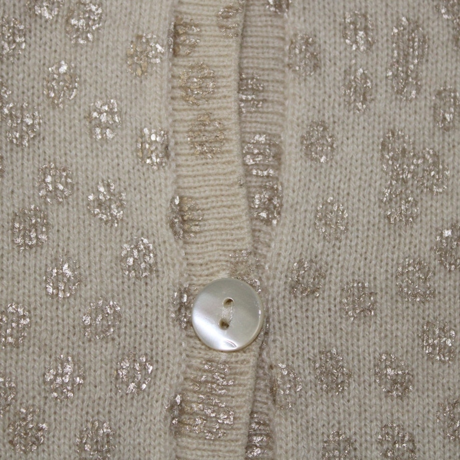 Nwt Bonpoint Cashmere Long Sleeve Button Front Cardigan Sweater Off White Gold — image 5 of 7